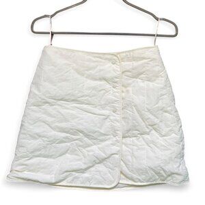 Zara Pale Yellow Quilted Mini Skirt